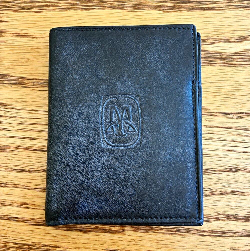 Vintage Maxim’s de Paris Men's Black Bifold Wallet Folding Baby Lambskin
